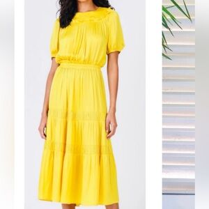 Current Air L.A. Gorgeous Yellow Midi Dress, Size M.